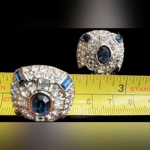 Nolan Miller Crystal CLIP ON Earrings 7/8"